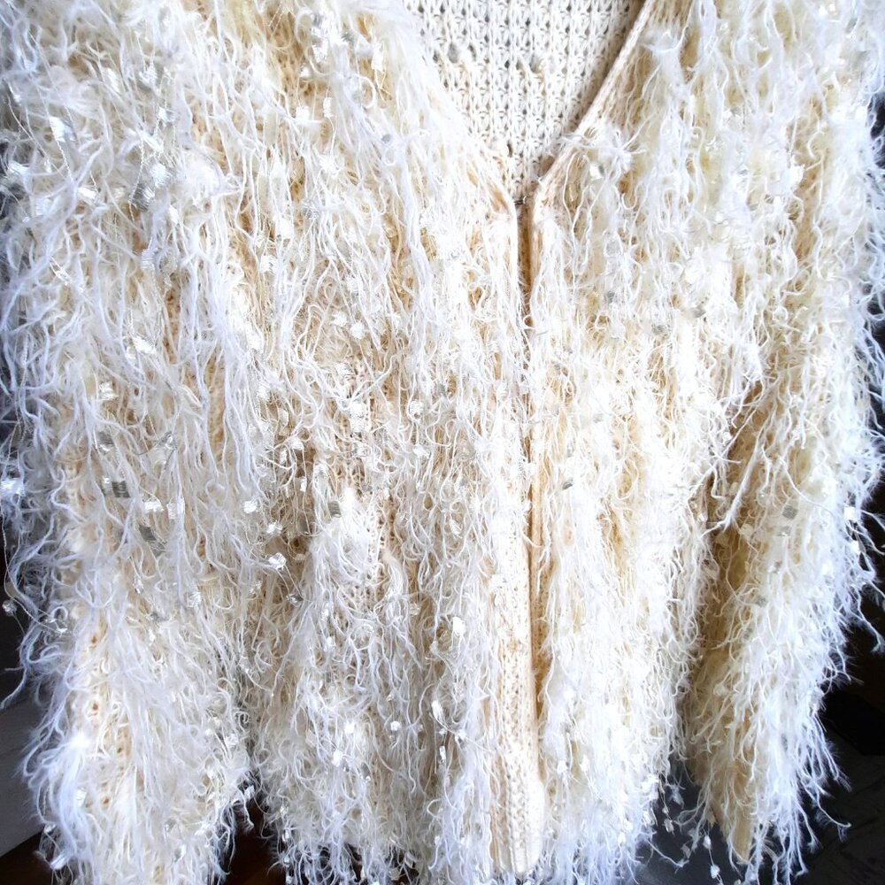 Statement piece, Shaggy knit open front cardigan, boho chic, Nado - Picture 6 of 9